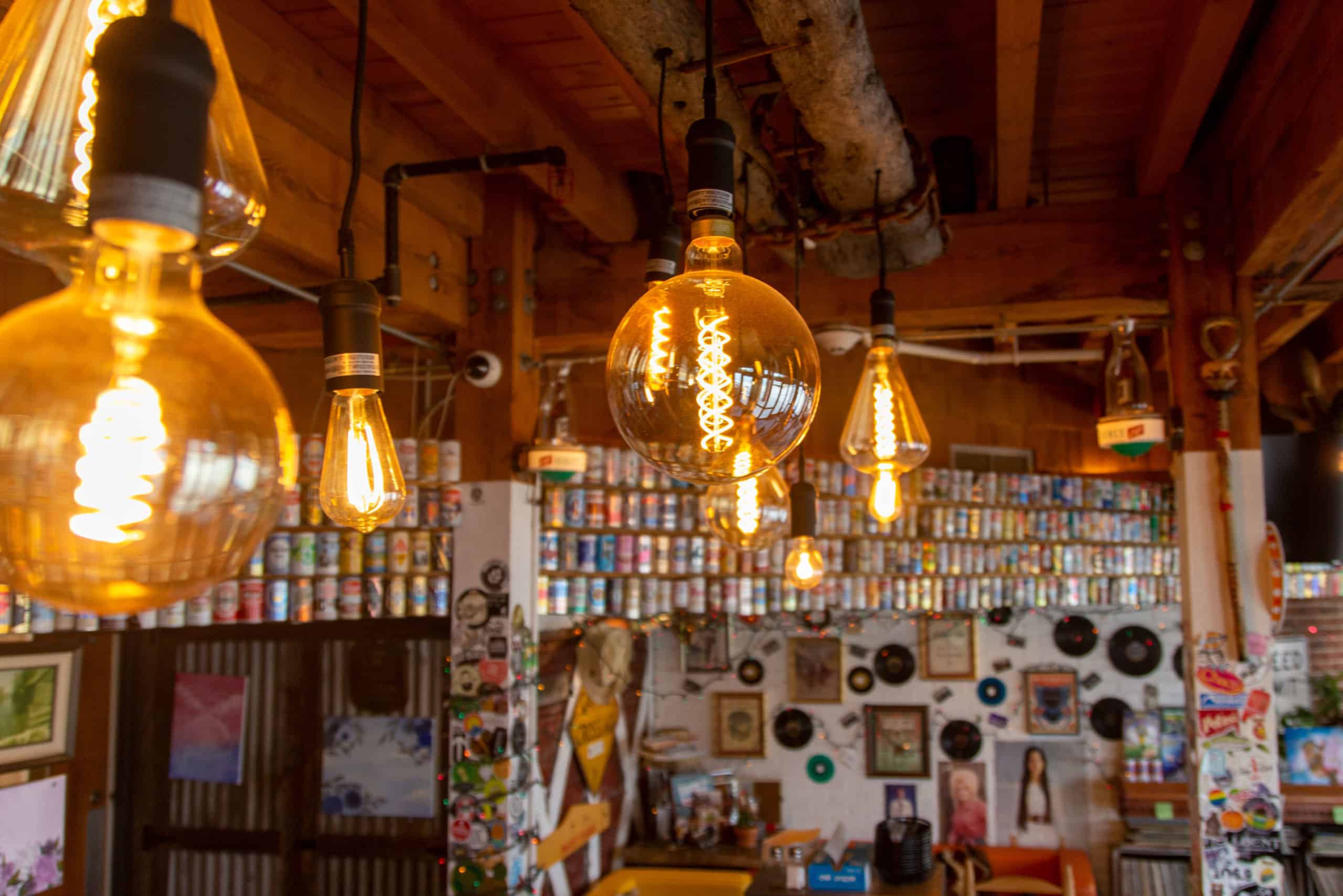 Taproom décor and atmosphere at Bridge Up Brewing craft beer brewery and taprooms in Door County Wisconsin