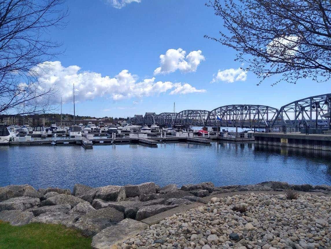 The Historic Sturgeon Bay Bridge that inspired the name to Bridge Up Brewing craft beer brewery and taprooms in Door County