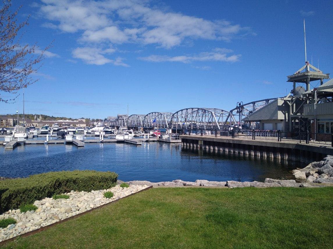 The Historic Sturgeon Bay Bridge that inspired the name to Bridge Up Brewing craft beer brewery and taprooms in Door County